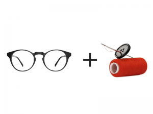 Fix plastic glasses frames with a sewing kit