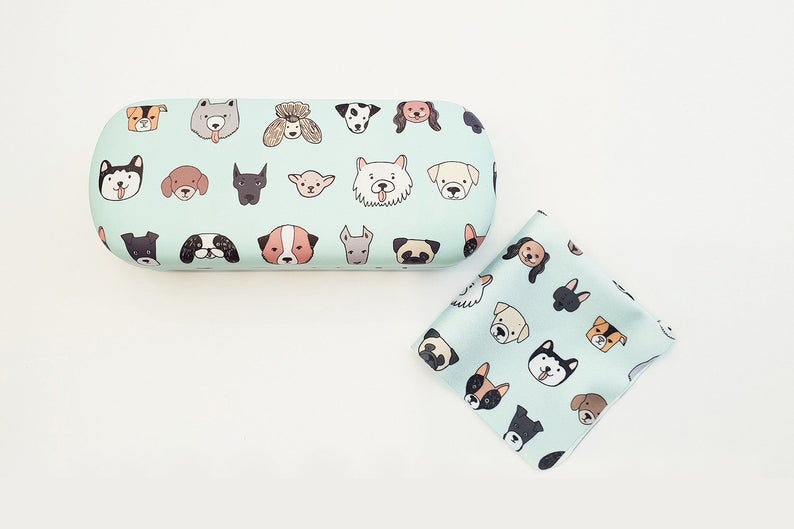 dog hard glasses case top view