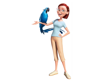 Linda - cartoon character with glasses