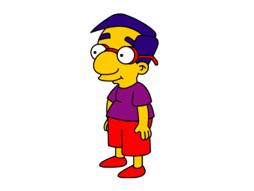 Milhouse - cartoon with glasses